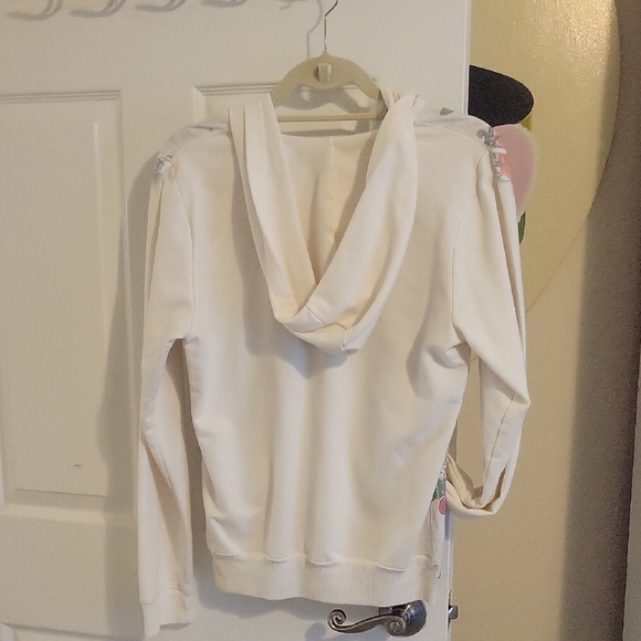 Next Era Couture Floral butterfly Patterned Zip-Up Hoodie pockets womens SzLg - Picture 4 of 4